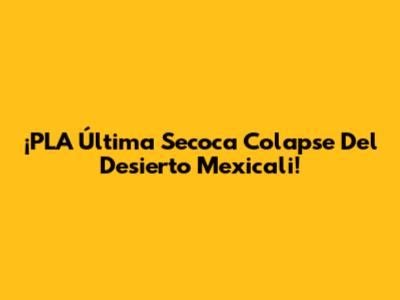 ¡PLA Última Secoca Colapse Del Desierto Mexicali!