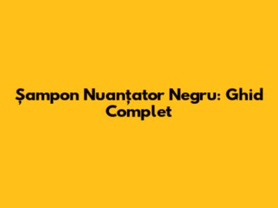 Șampon Nuanțator Negru: Ghid Complet