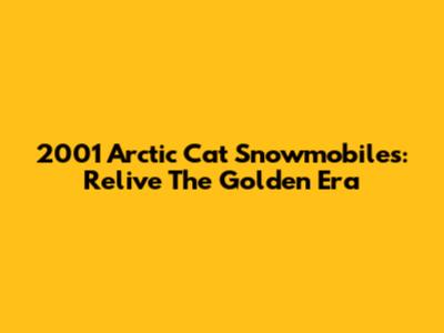 2001 Arctic Cat Snowmobiles: Relive The Golden Era