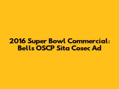 2016 Super Bowl Commercial: Bell's OSCP Sita Cosec Ad