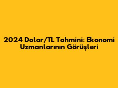 2024 Dolar/TL Tahmini: Ekonomi Uzmanlarının Görüşleri