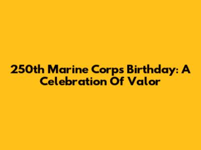 250th Marine Corps Birthday: A Celebration Of Valor
