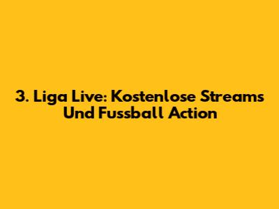 3. Liga Live: Kostenlose Streams Und Fussball Action