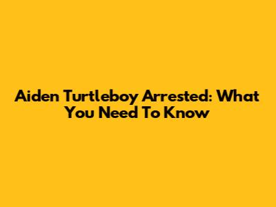 Aiden Turtleboy Arrested: What You Need To Know