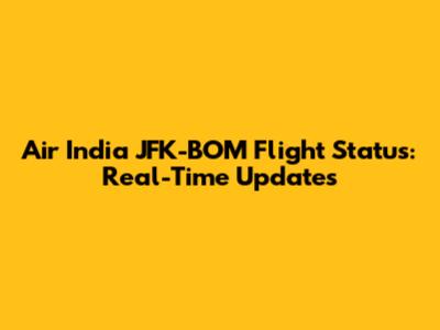 Air India JFK-BOM Flight Status: Real-Time Updates