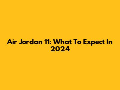 Air Jordan 11: What To Expect In 2024