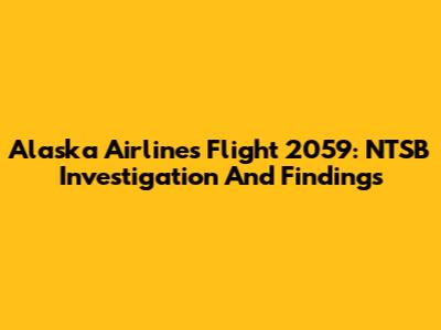 Alaska Airlines Flight 2059: NTSB Investigation And Findings