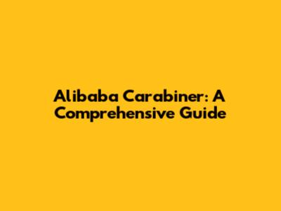 Alibaba Carabiner: A Comprehensive Guide