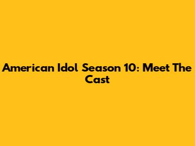 American Idol Season 10: Meet The Cast