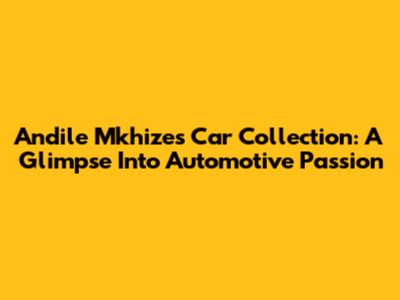 Andile Mkhize's Car Collection: A Glimpse Into Automotive Passion