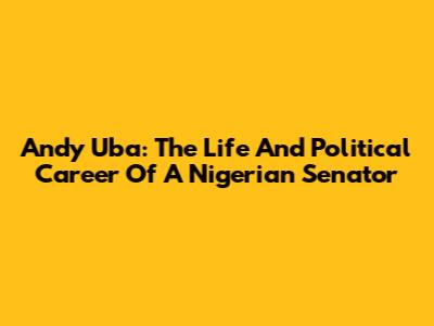 Andy Uba: The Life And Political Career Of A Nigerian Senator