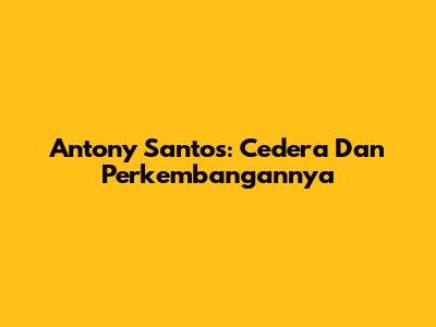 Antony Santos: Cedera Dan Perkembangannya