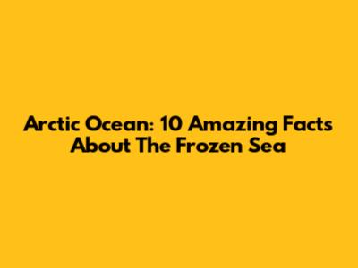 Arctic Ocean: 10 Amazing Facts About The Frozen Sea