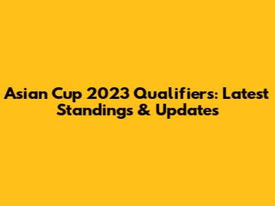 Asian Cup 2023 Qualifiers: Latest Standings & Updates