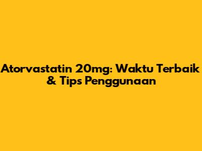 Atorvastatin 20mg: Waktu Terbaik & Tips Penggunaan