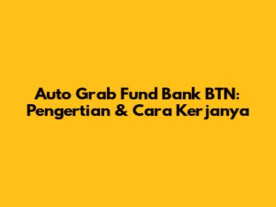 Auto Grab Fund Bank BTN: Pengertian & Cara Kerjanya