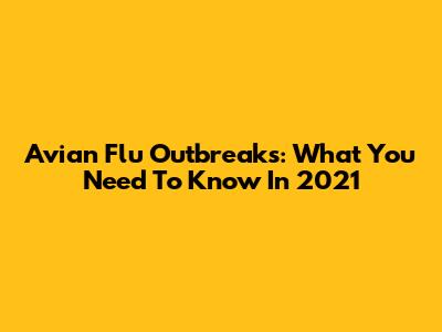 Avian Flu Outbreaks: What You Need To Know In 2021