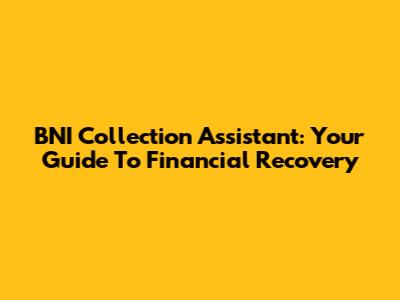BNI Collection Assistant: Your Guide To Financial Recovery