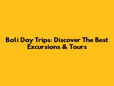 Bali Day Trips: Discover The Best Excursions & Tours