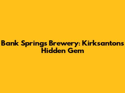 Bank Springs Brewery: Kirksanton's Hidden Gem