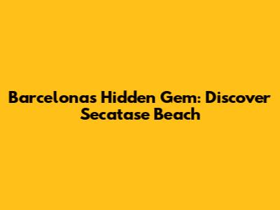 Barcelona's Hidden Gem: Discover Secatase Beach