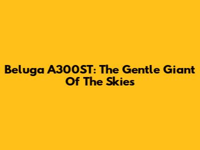 Beluga A300ST: The Gentle Giant Of The Skies