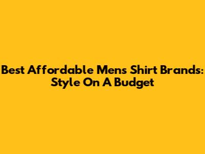 Best Affordable Men's Shirt Brands: Style On A Budget