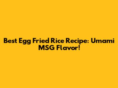 Best Egg Fried Rice Recipe: Umami MSG Flavor!