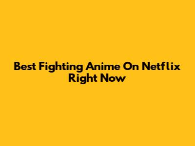 Best Fighting Anime On Netflix Right Now