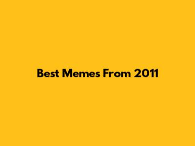 Best Memes From 2011