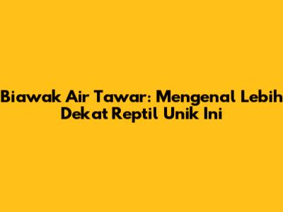Biawak Air Tawar: Mengenal Lebih Dekat Reptil Unik Ini