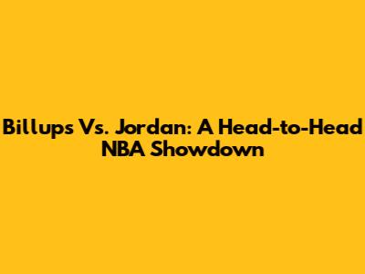 Billups Vs. Jordan: A Head-to-Head NBA Showdown