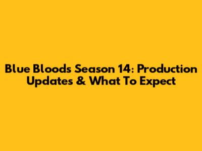 Blue Bloods Season 14: Production Updates & What To Expect