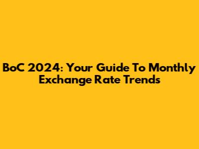 BoC 2024: Your Guide To Monthly Exchange Rate Trends