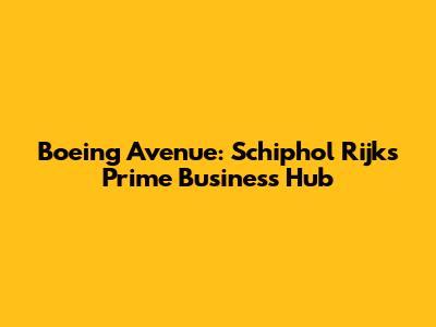 Boeing Avenue: Schiphol Rijk's Prime Business Hub