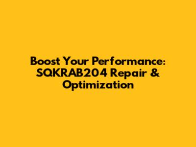 Boost Your Performance: SQKRAB204 Repair & Optimization