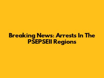 Breaking News: Arrests In The PSEPSEII Regions
