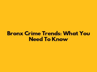 Bronx Crime Trends: What You Need To Know