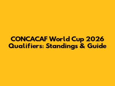 CONCACAF World Cup 2026 Qualifiers: Standings & Guide