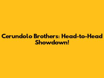 Cerundolo Brothers: Head-to-Head Showdown!