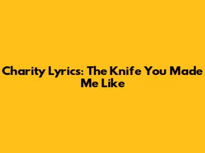 Charity Lyrics: The Knife You Made Me Like
