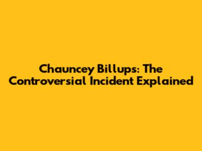 Chauncey Billups: The Controversial Incident Explained