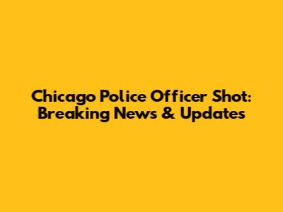 Chicago Police Officer Shot: Breaking News & Updates