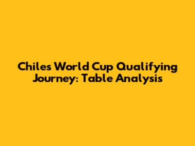 Chile's World Cup Qualifying Journey: Table Analysis