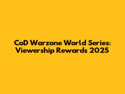 CoD Warzone World Series: Viewership Rewards 2025