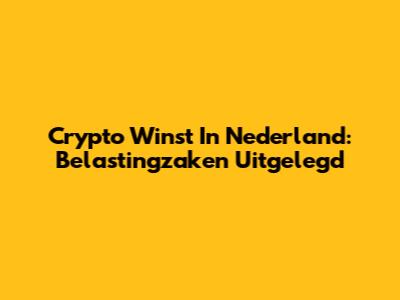 Crypto Winst In Nederland: Belastingzaken Uitgelegd