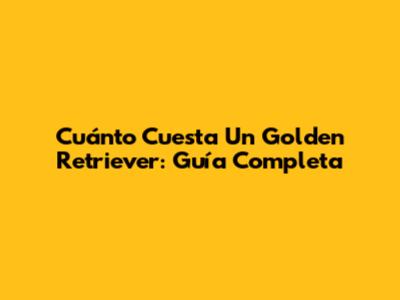 Cuánto Cuesta Un Golden Retriever: Guía Completa