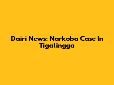 Dairi News: Narkoba Case In Tigalingga