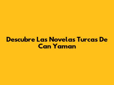 Descubre Las Novelas Turcas De Can Yaman