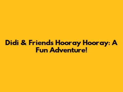 Didi & Friends Hooray Hooray: A Fun Adventure!